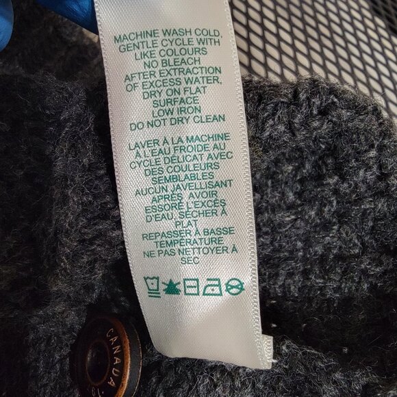 Roots Canada Melange Charcoal Gray Chunky Wool Blended Pullover Sweater XS Used - Picture 12 of 15